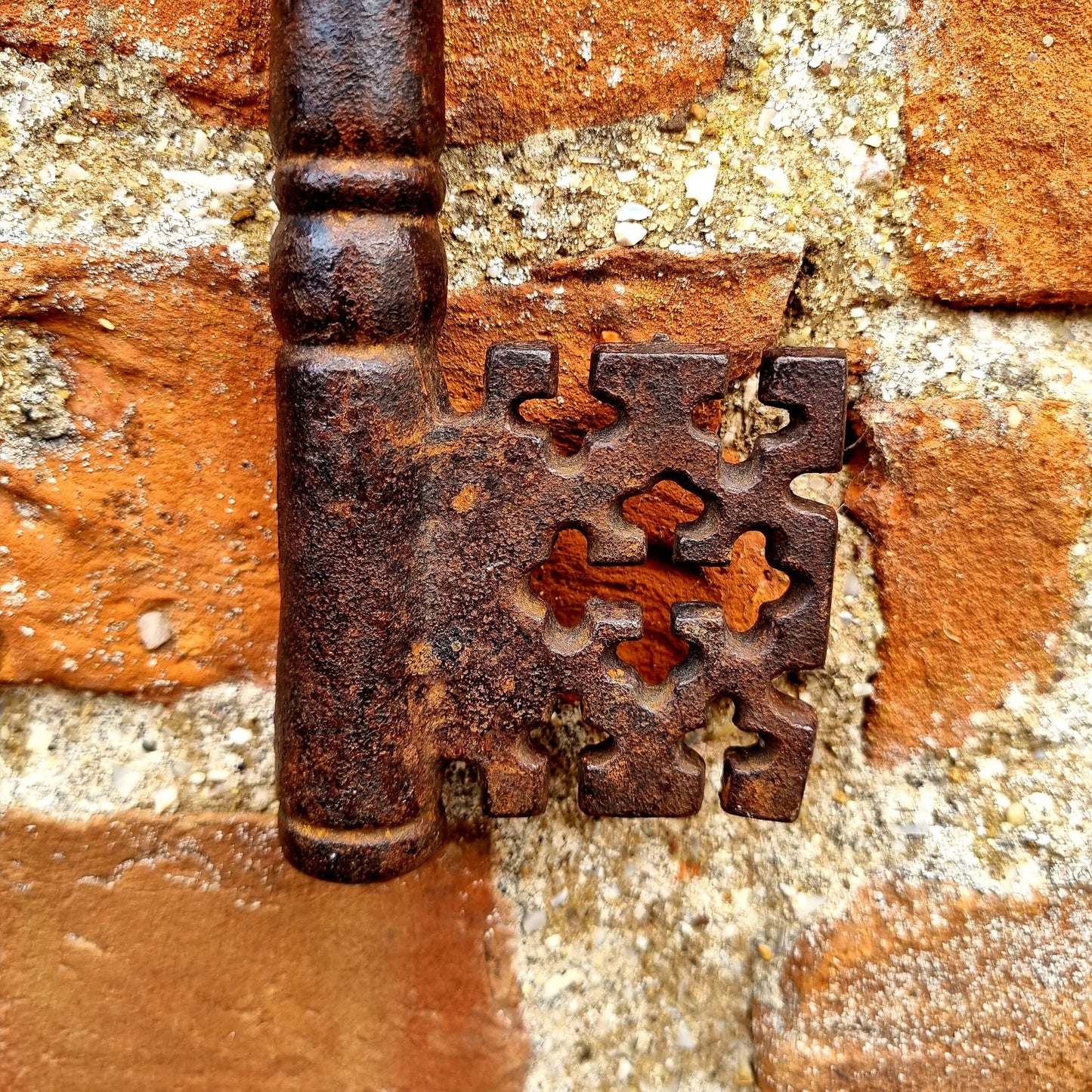 Large 17thC / 18thC Antique Iron Church Wardens Key / Church Door Key