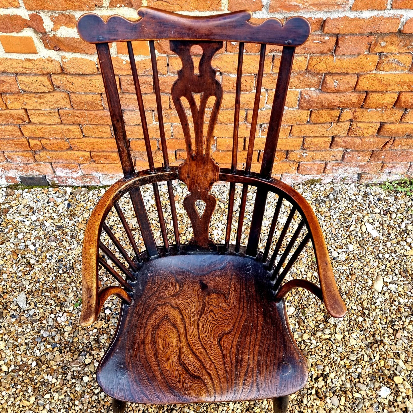 Early 19th Century English Antique Thames Valley Yew, Fruitwood, Ash & Elm Comb Back Windsor Armchair, Circa 1820 - Ex Bob Parrott Collection