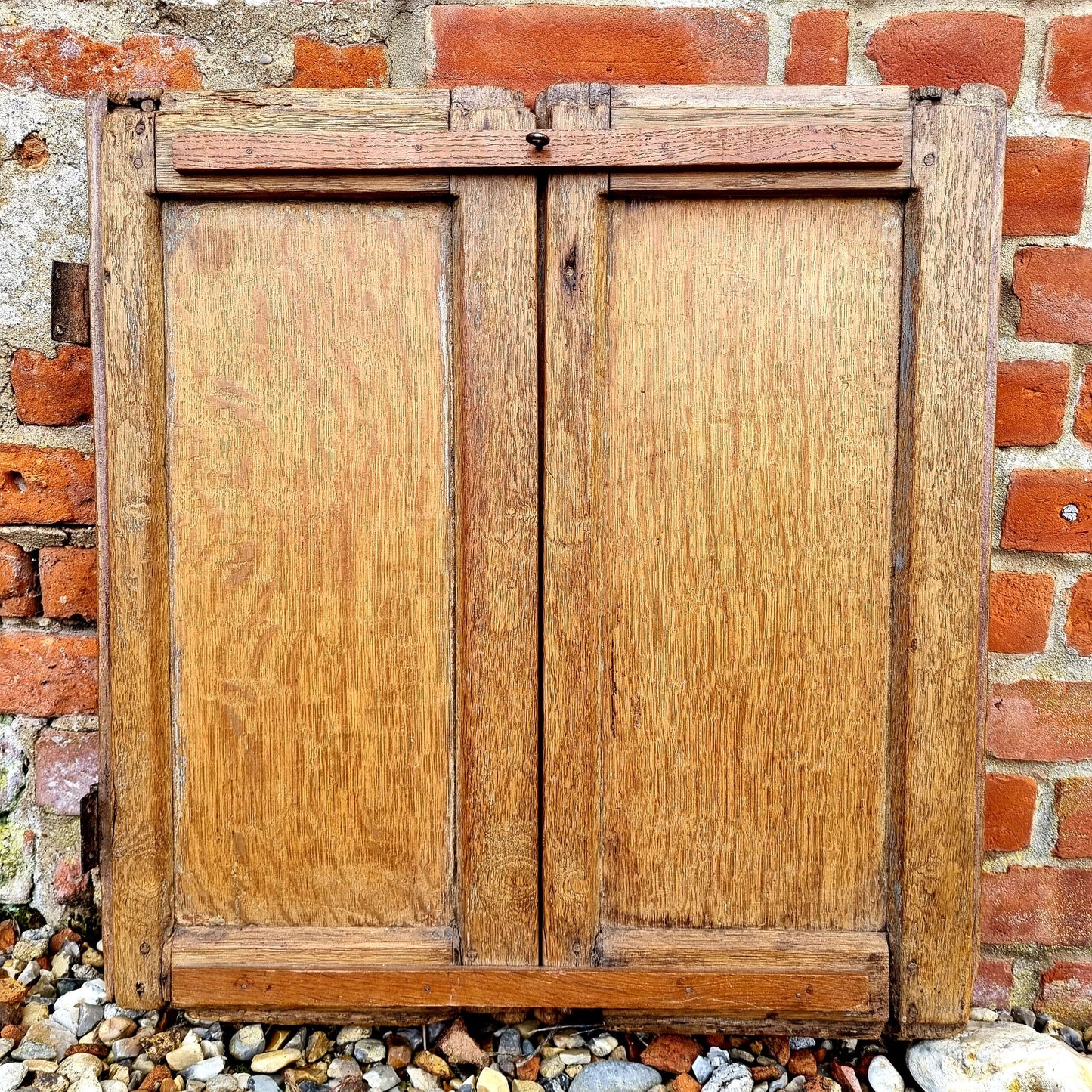 Pair of Early 16th Century Antique Carved Oak Window Shutters, Dated "1525" & Bearing the Initials "GC"
