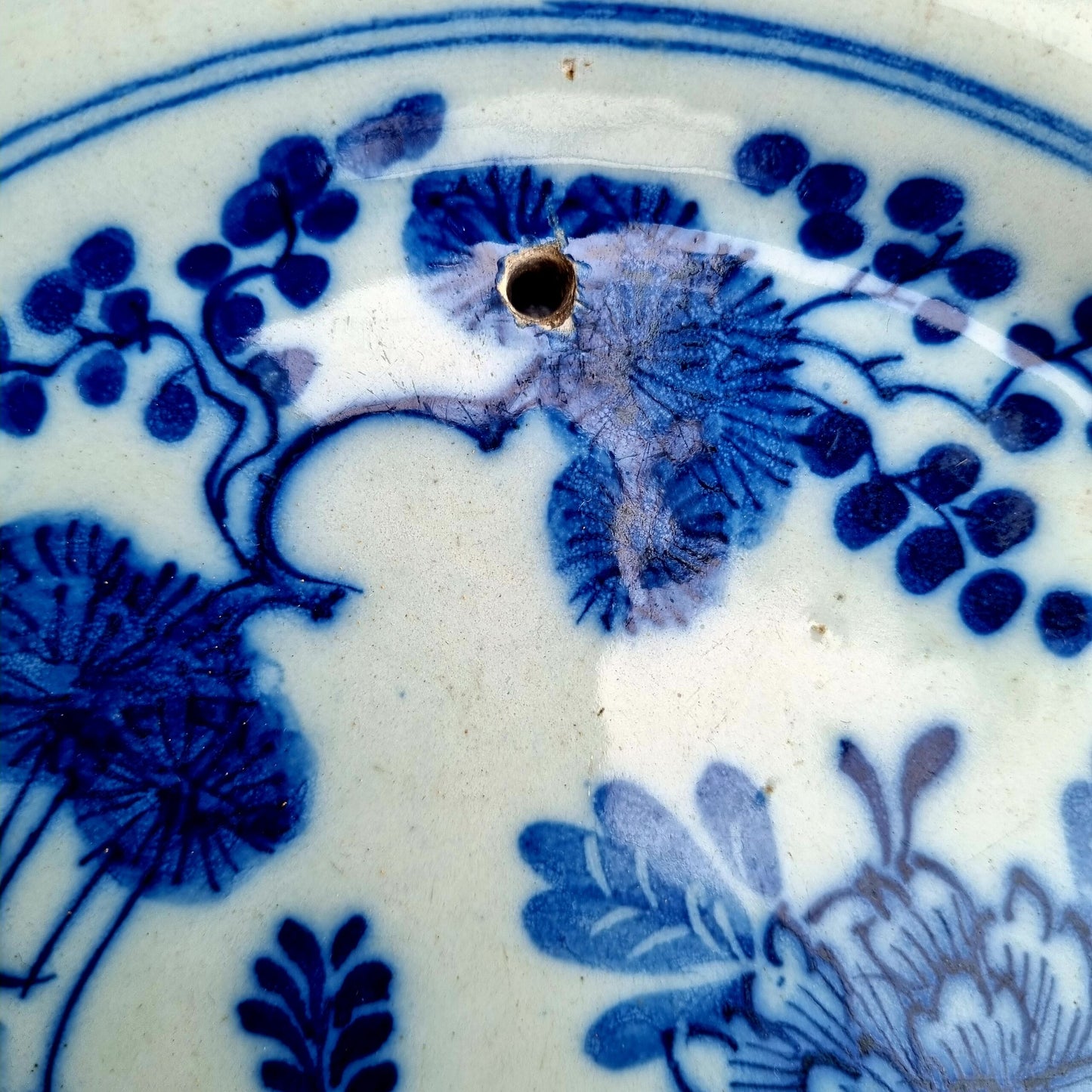 Mid 18th Century English Antique Delftware Plate in the Chinoiserie Manner