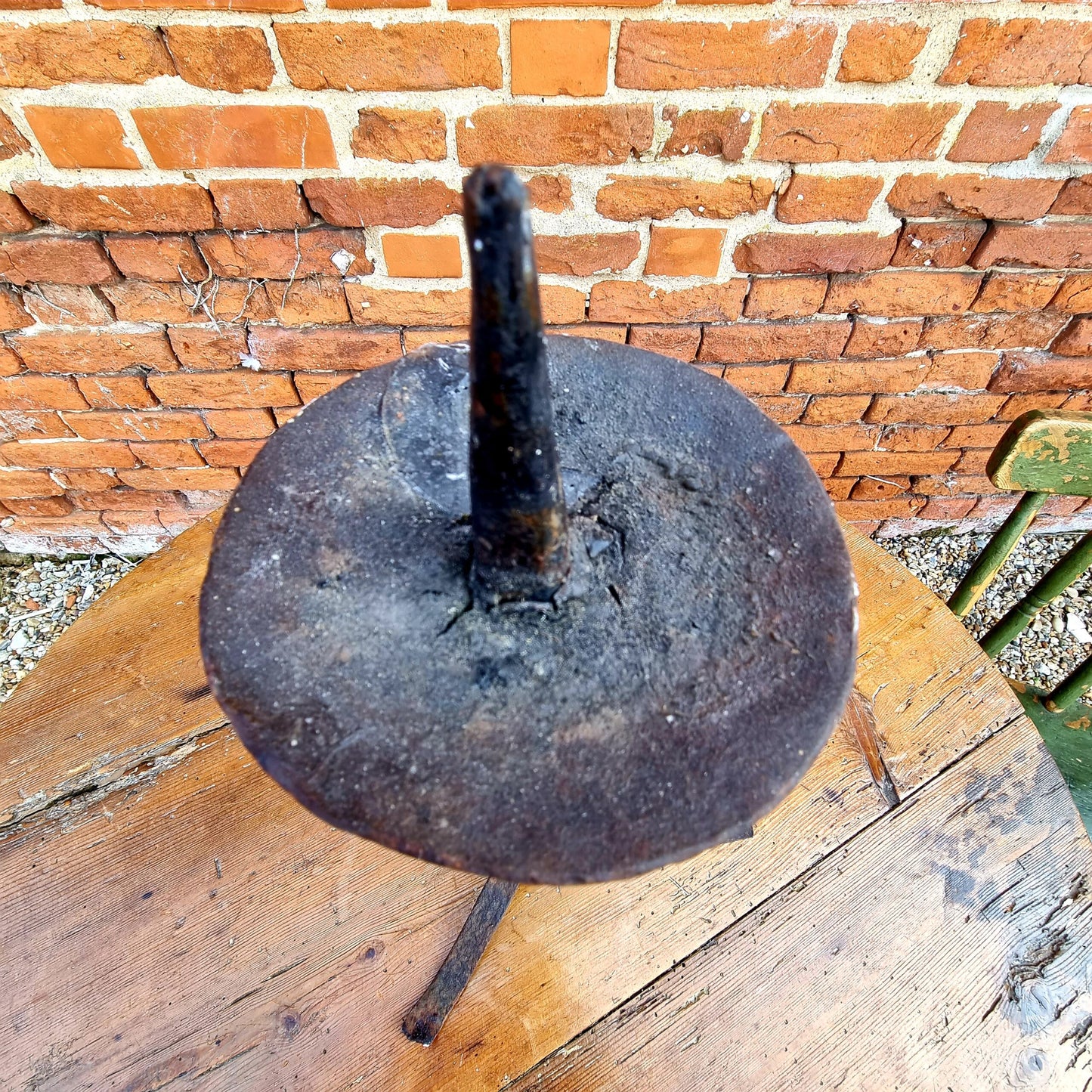 19th Century Antique Wrought Iron Pricket Candlestick or Candleholder