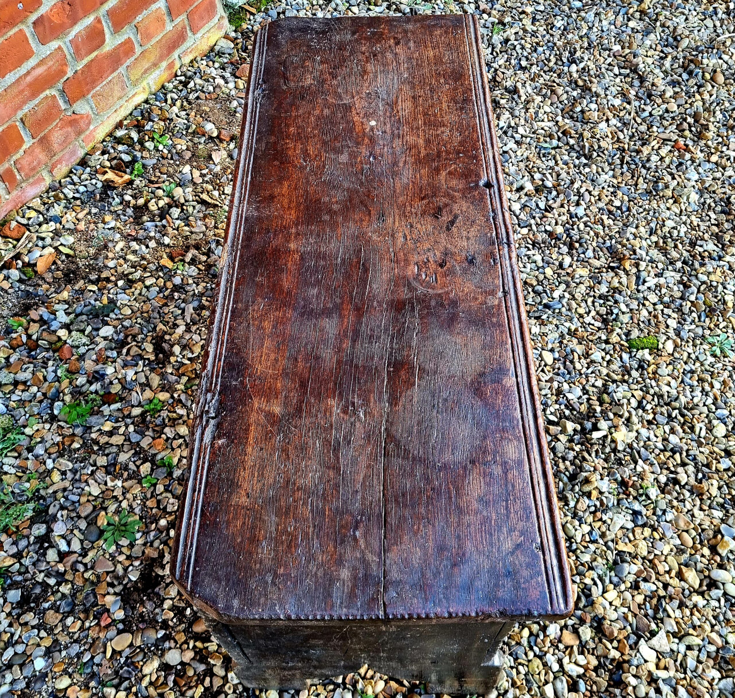 Late 16th Century English Antique Oak Boarded Chest or Coffer in "Barn Found" Condition