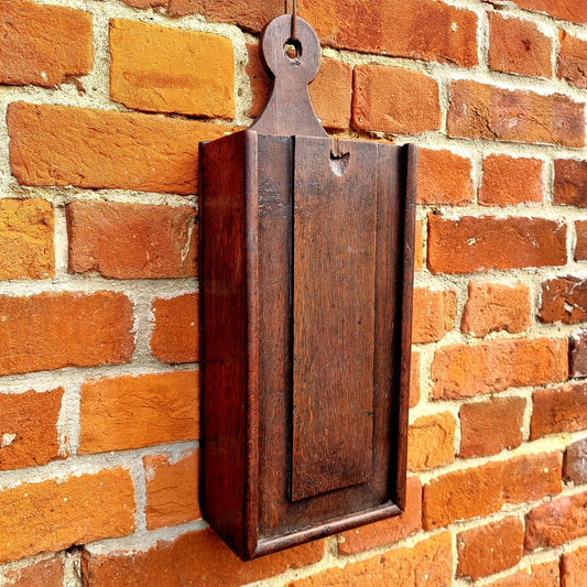 Late 18thC English Antique Oak Candle Box