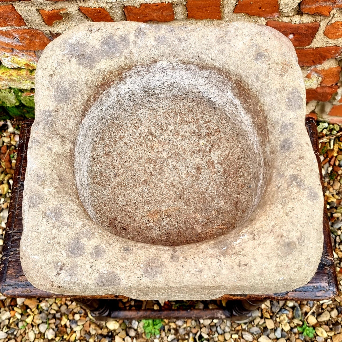 Early 15thC Medieval / Gothic Antique Stone Font or Holy Water Stoup, Circa 1400