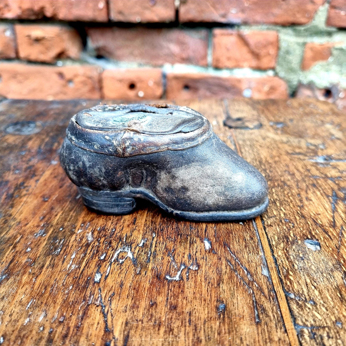 Rare 18th Century Antique Tobacco Snuff Box in the Form of a Leather Shoe