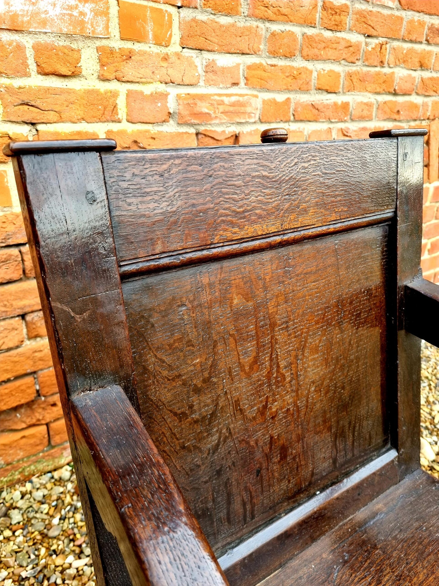 17th Century English Antique Oak Wainscot Armchair