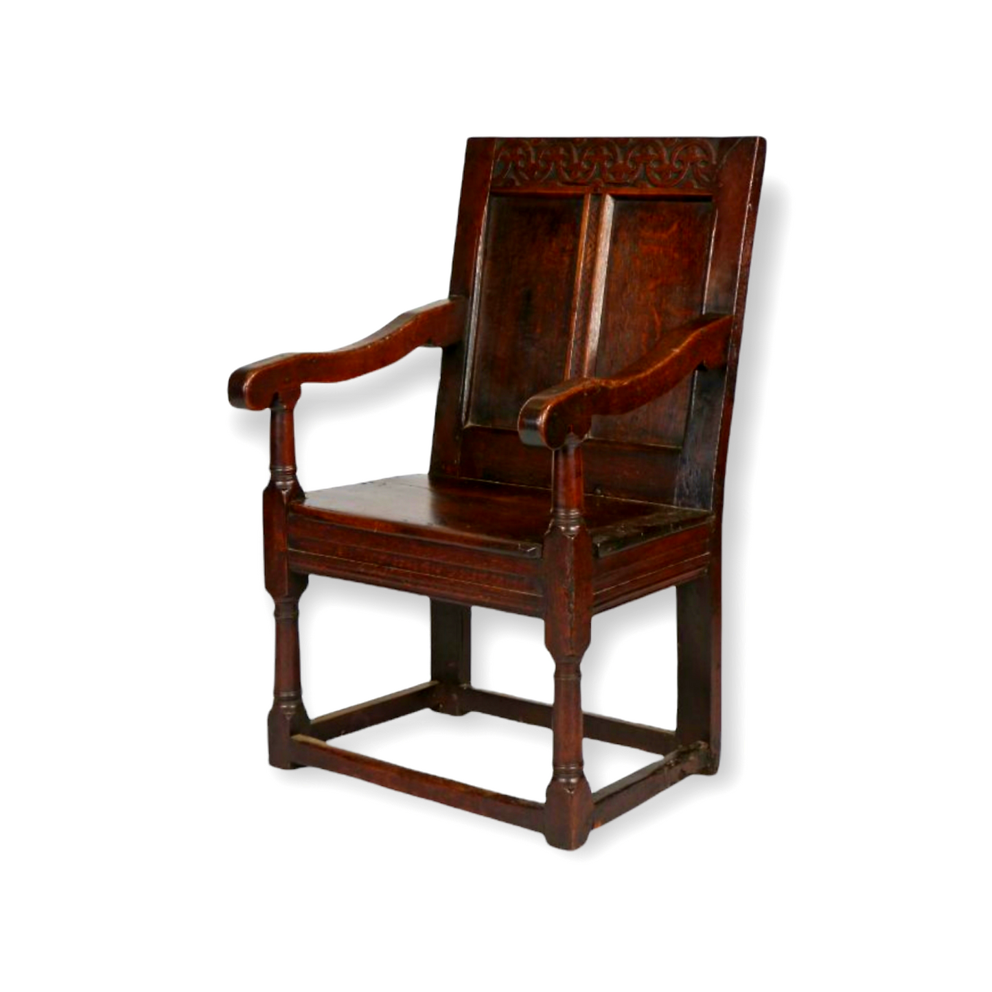 Charles I Period - 17th Century English Antique Oak Wainscot Armchair, Circa 1640