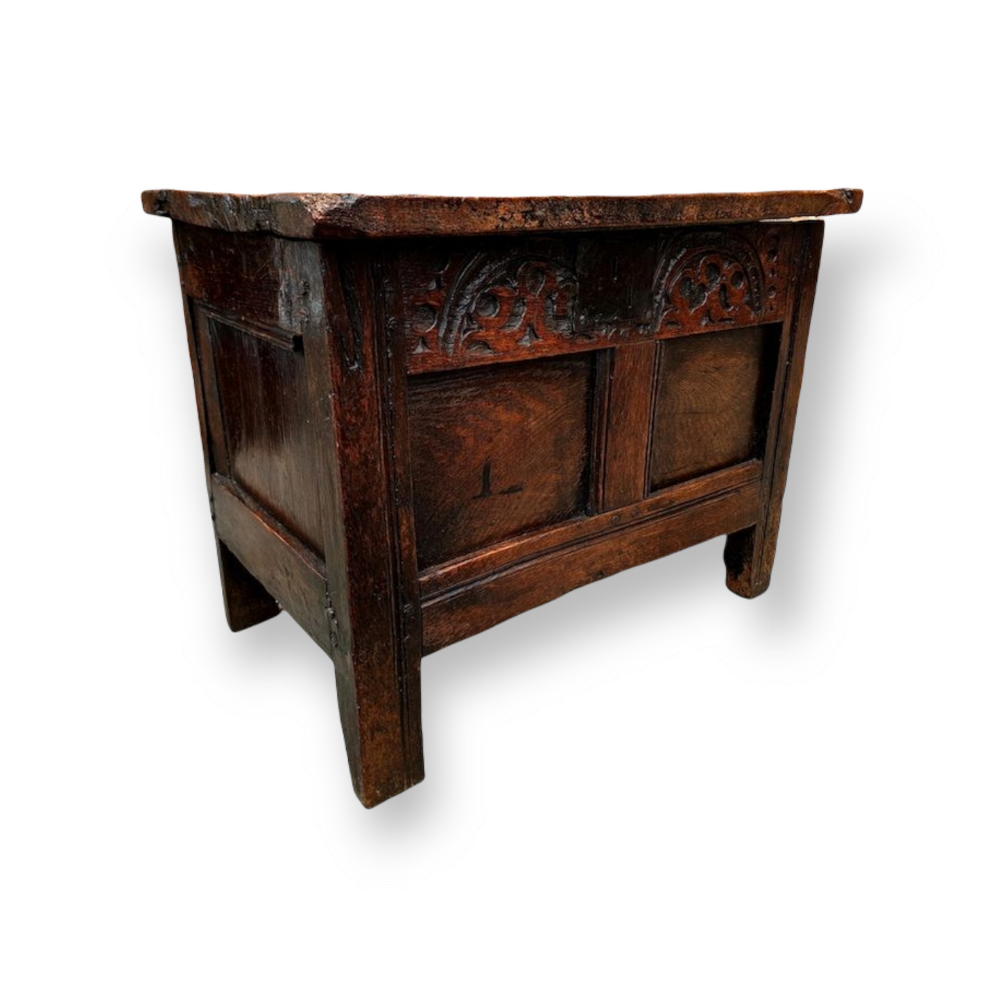 A Small 17th Century English Antique Oak Child's Chest or Coffer