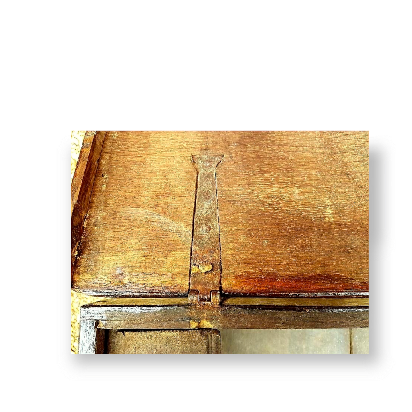 Early 17th Century English Antique Oak Boarded Box or Bible Box on an Associated Oak Stand of Later Date
