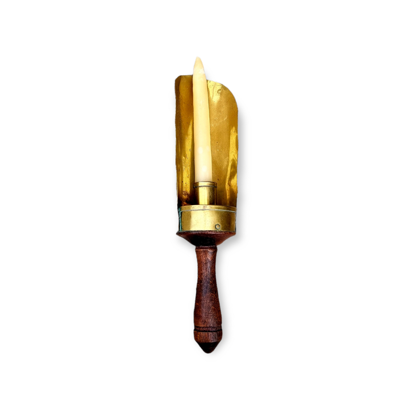 Rare Late 18th Century English Antique Brass Cellar Candlestick