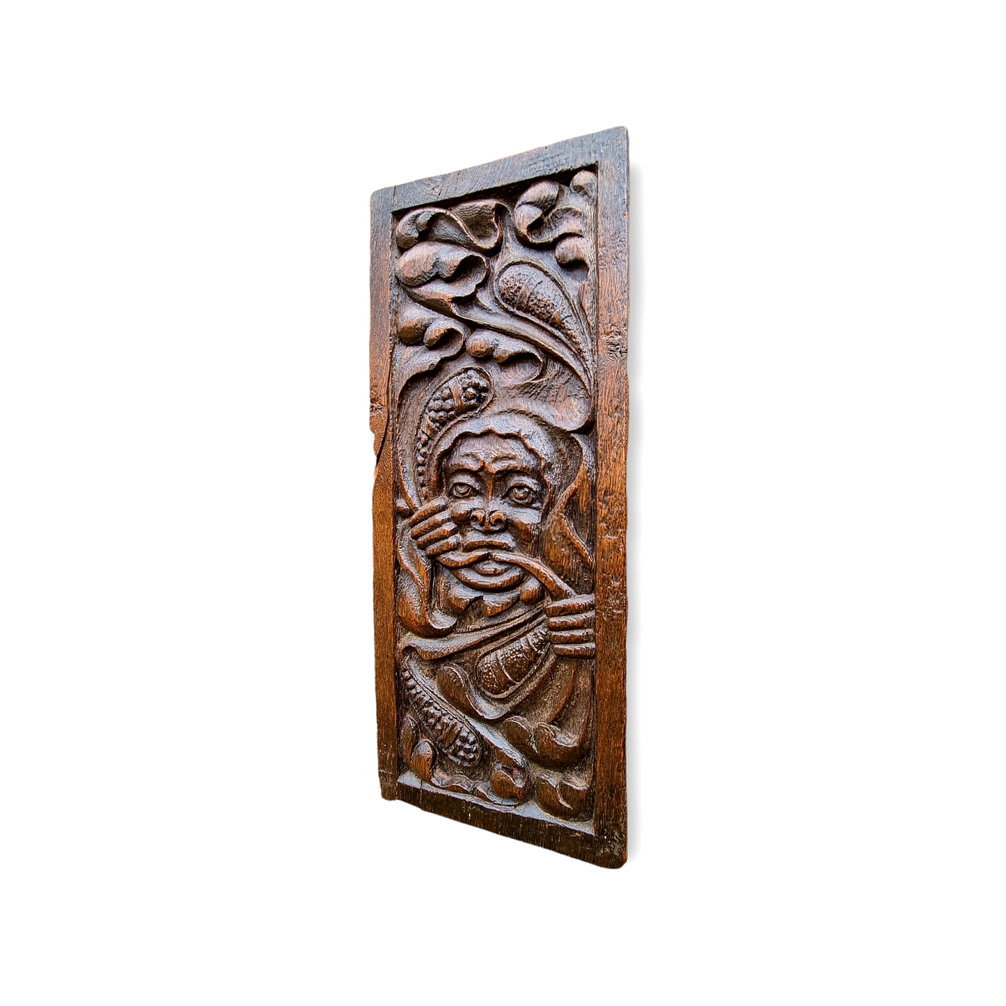 Rare Pair of 16th Century Dutch Antique Carved Oak Panels Depicting Wild Men of The Woods or Woodwose / Wodewose