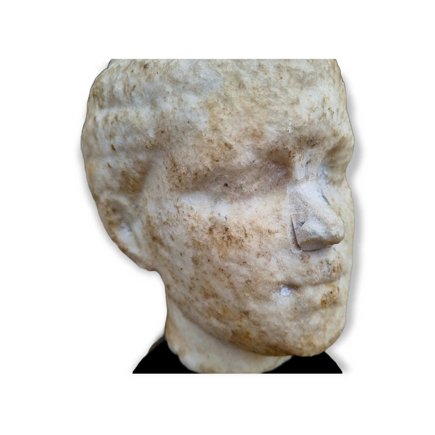 Roman Antique Carved Marble Head of a Young Woman