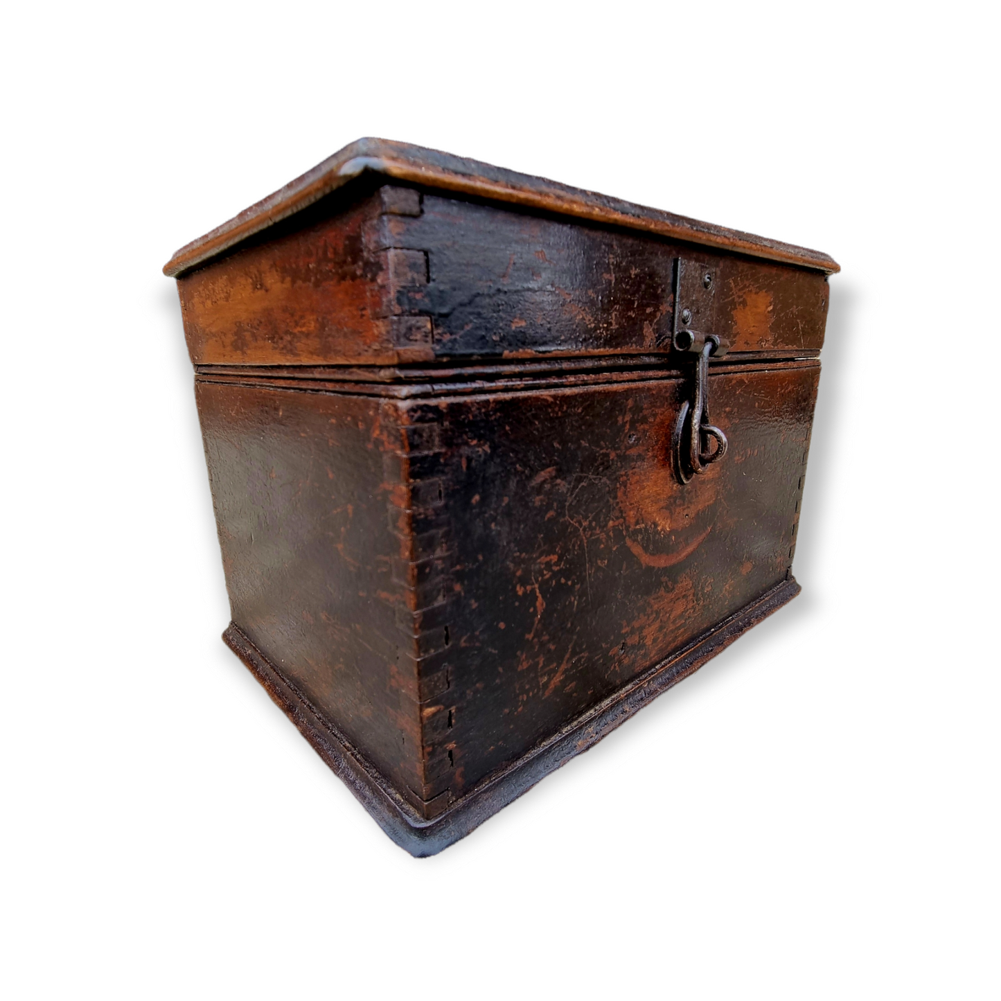 19th Century English Antique Painted Mahogany Tabletop Box