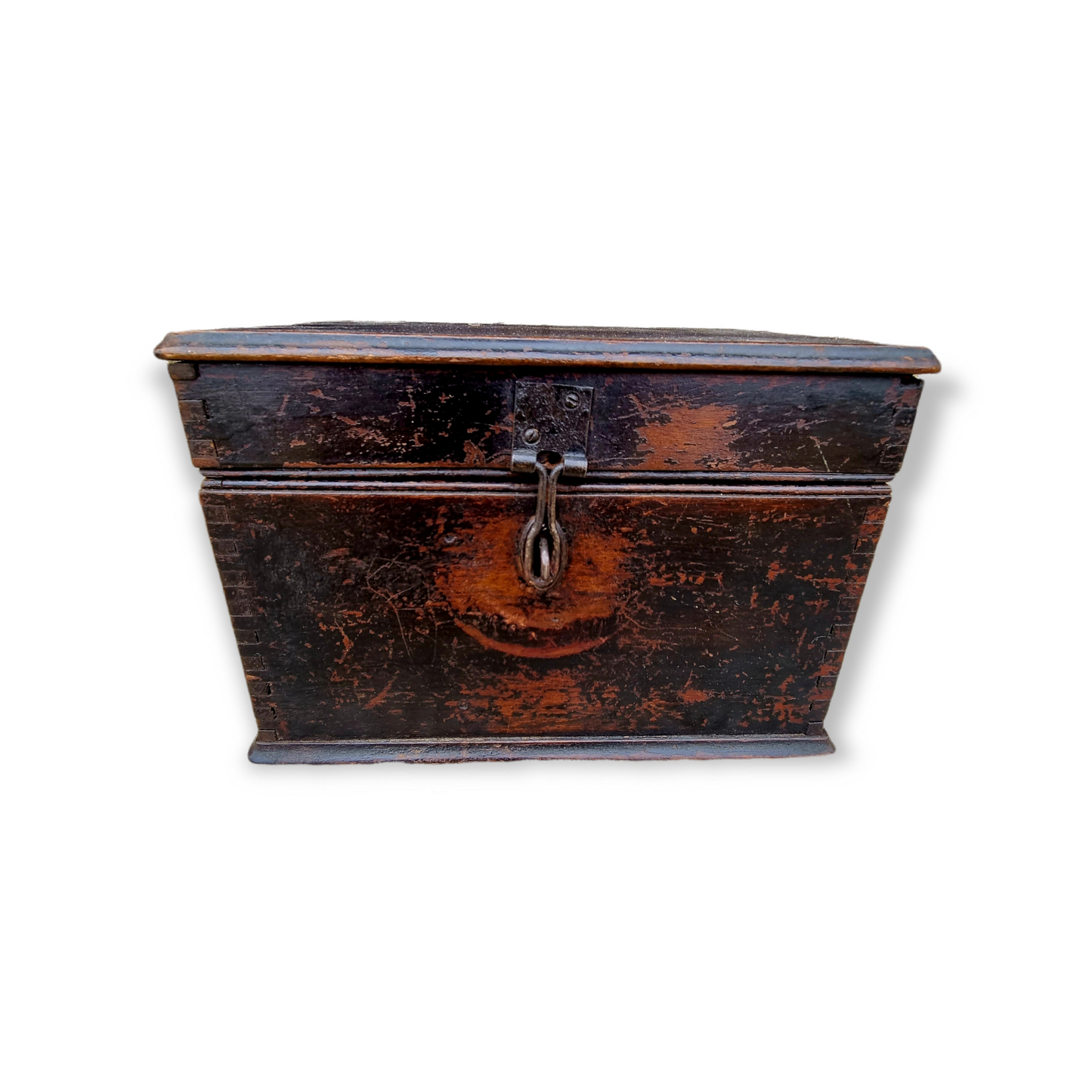 19th Century English Antique Painted Mahogany Tabletop Box