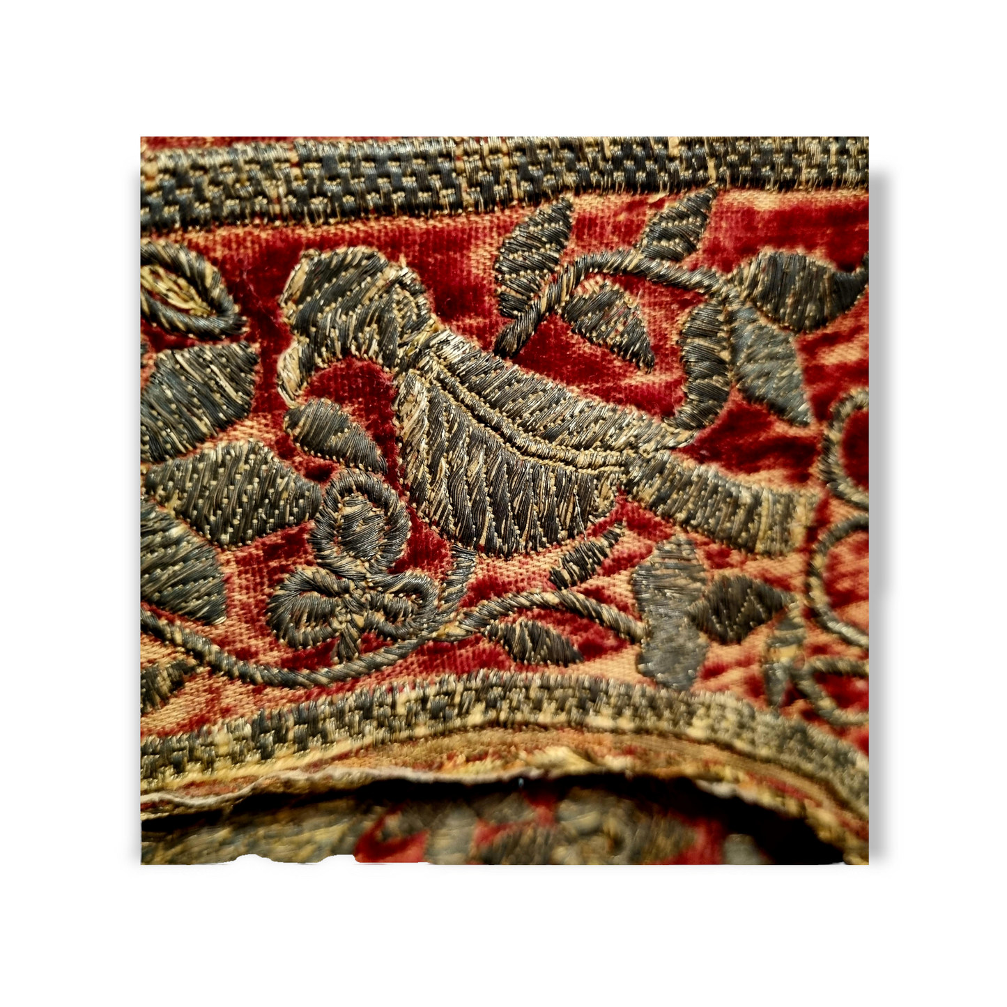 Early 17th Century Spanish Antique Embroidered Velvet Box