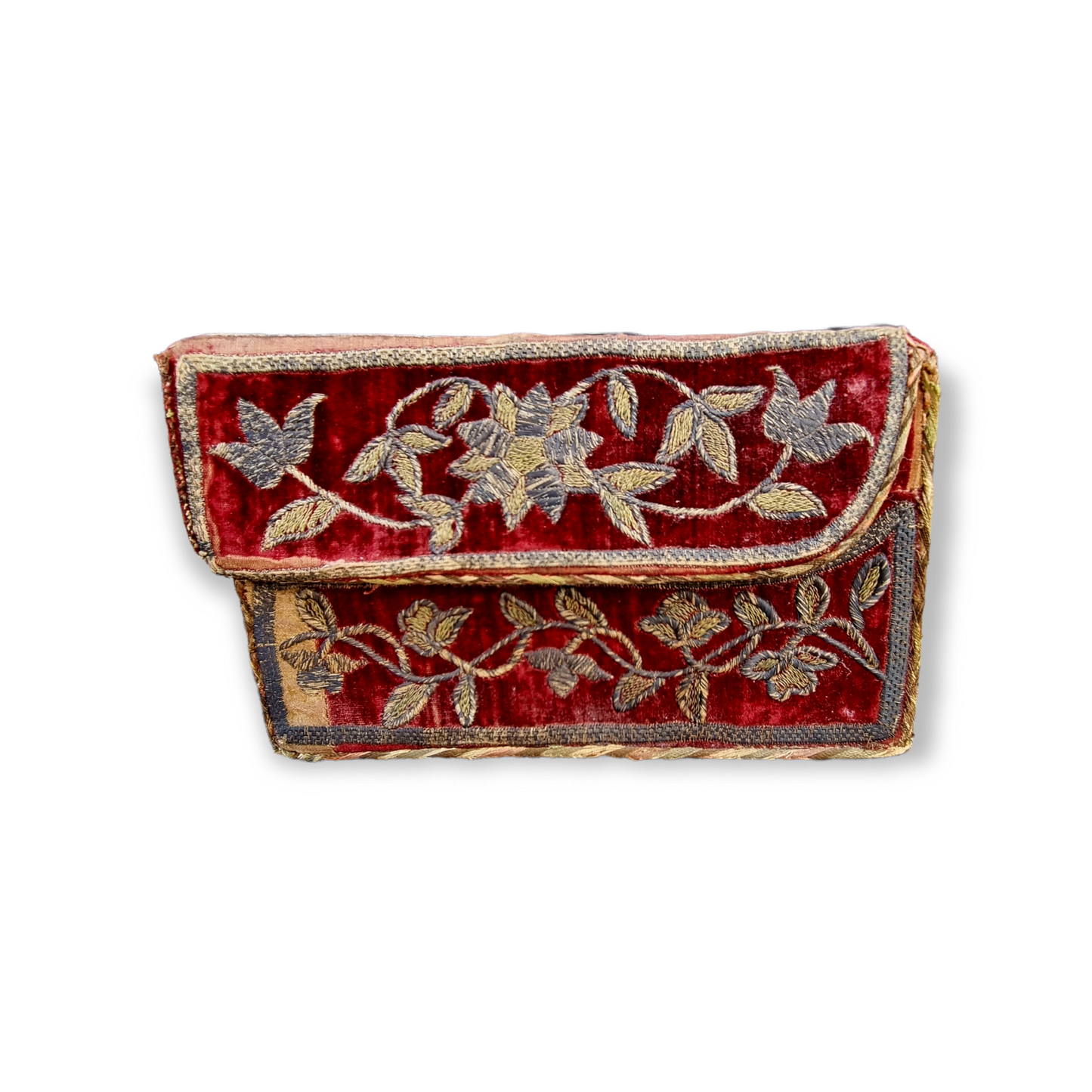 Early 17th Century Spanish Antique Embroidered Velvet Box