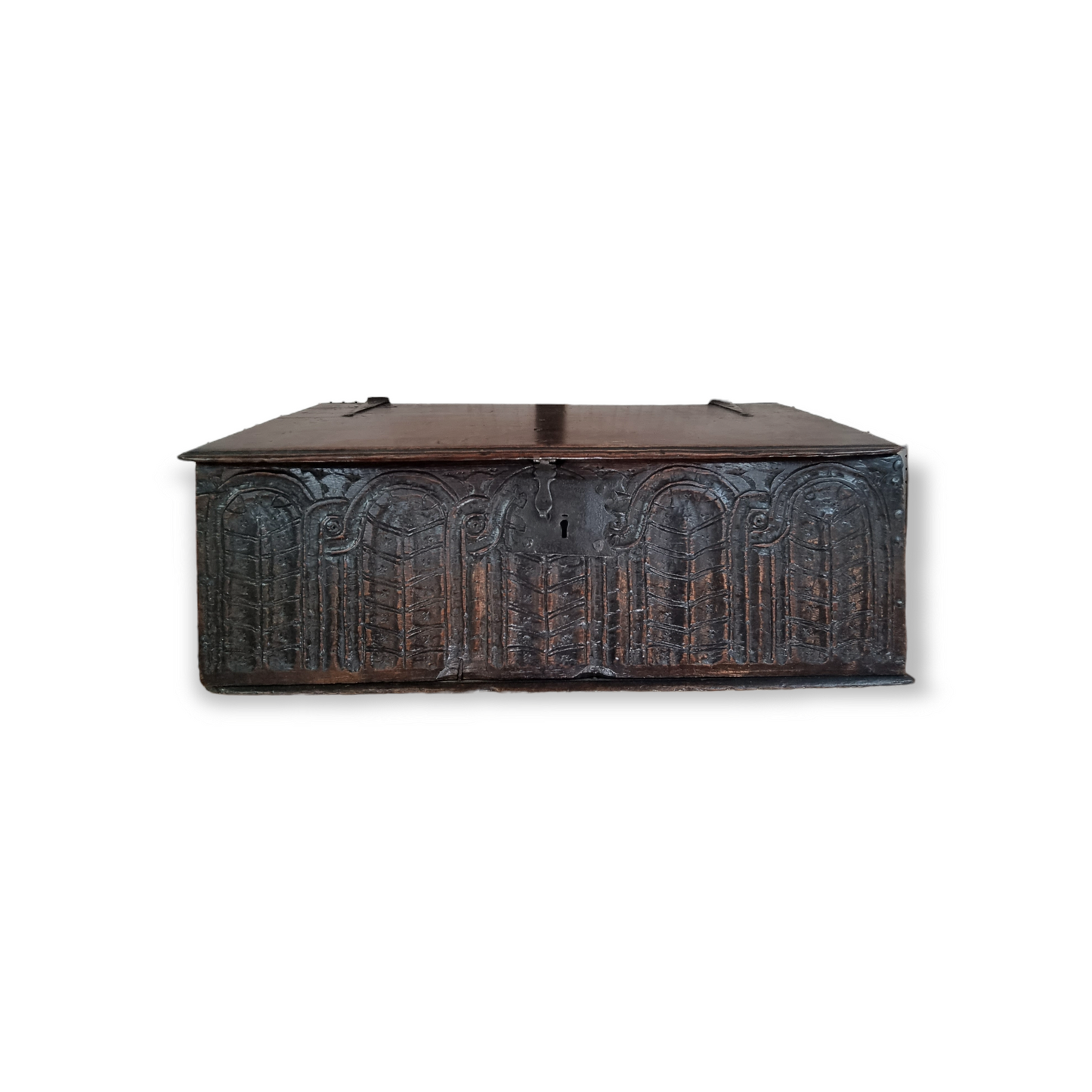 Late 16th Century English Antique Oak Boarded Box or Bible Box