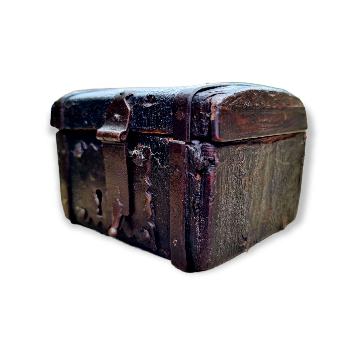 Diminutive 16th Century Antique Leather and Iron-Bound Missal Box