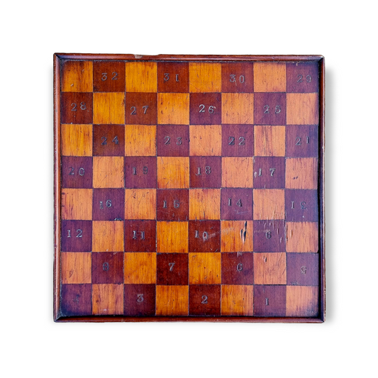 George III Period English Antique Treen Chess Board / Checkers Board / Draughts Board, Circa 1800