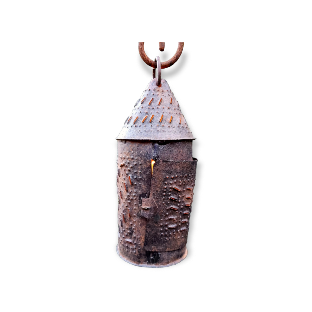 Late 17th Century English Antique Toleware / Tin Lantern