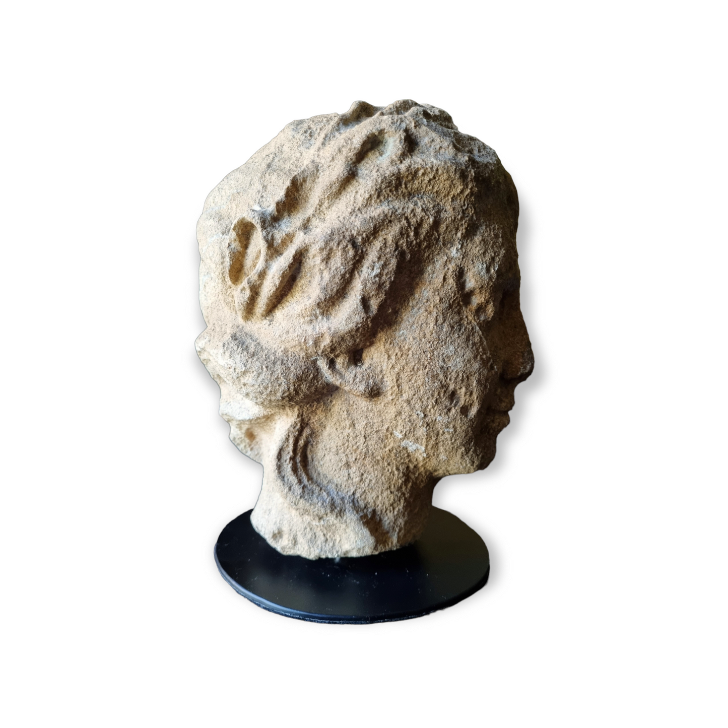 Grand Tour Roman Antiquity - 2nd Century AD - A Life-Size Antique Carved Stone Head of a Female Goddess, Possibly Venus