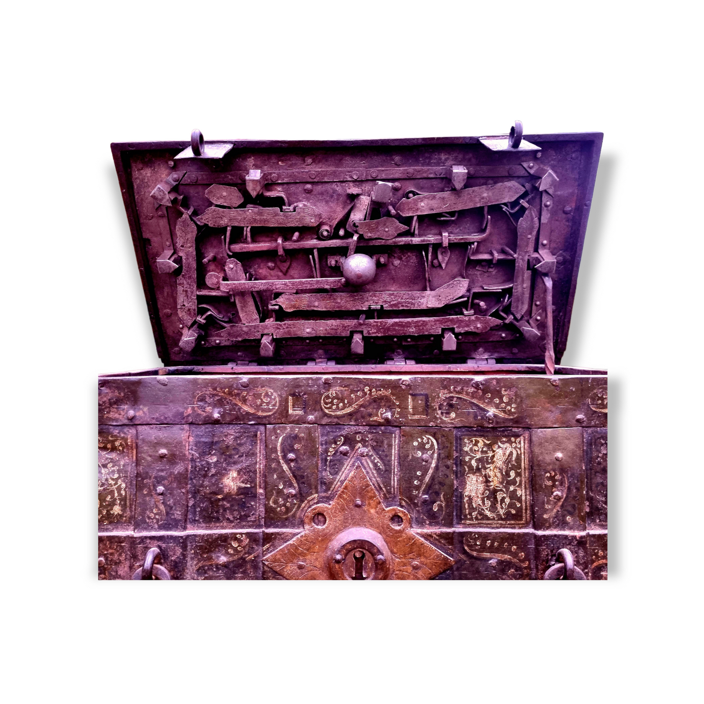 Mid 17th Century German Antique Iron Nuremberg-Made "Armada Chest" or Strongbox