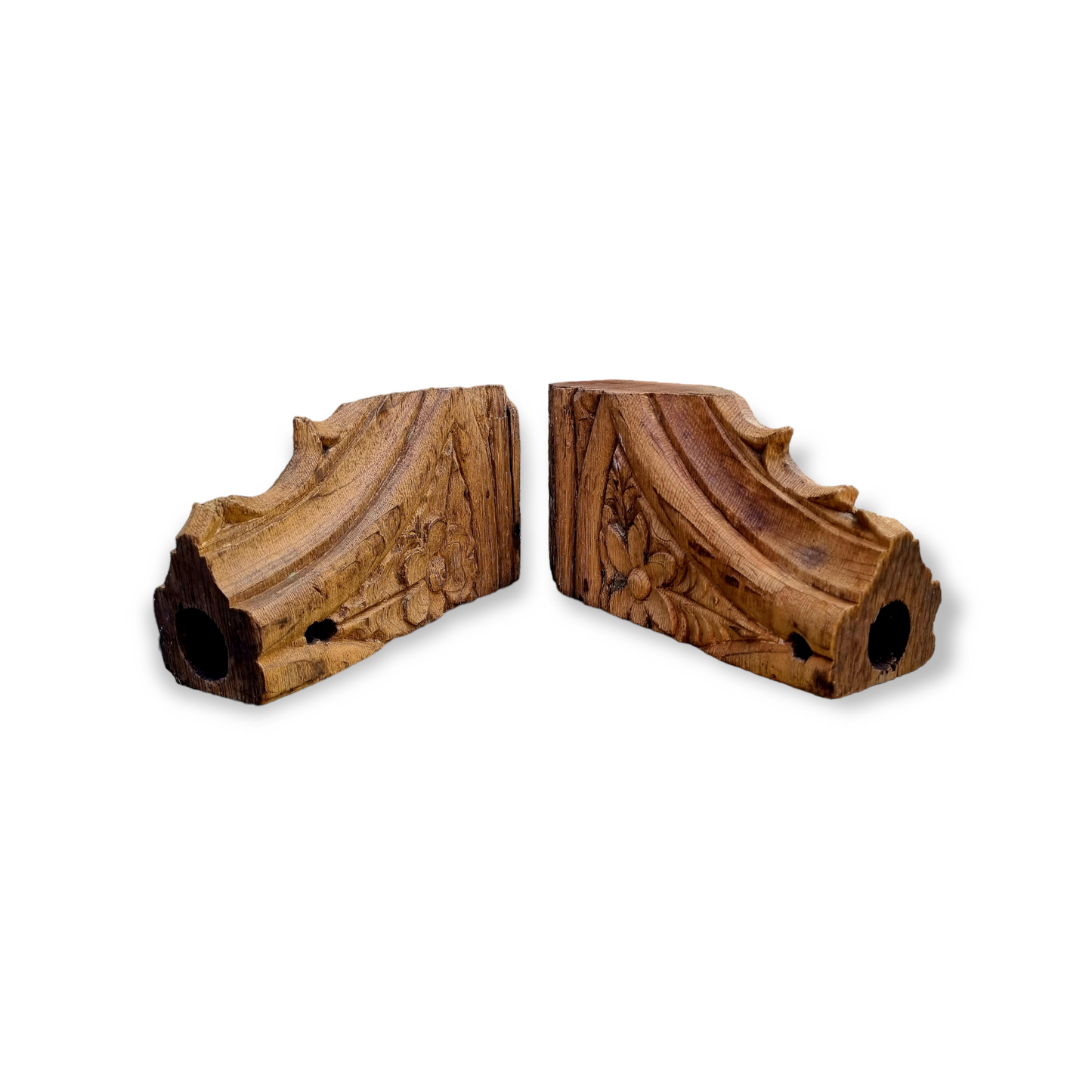 Rare Matched Pair of 15th Century English Antique Carved Oak Rood Screen Fragments