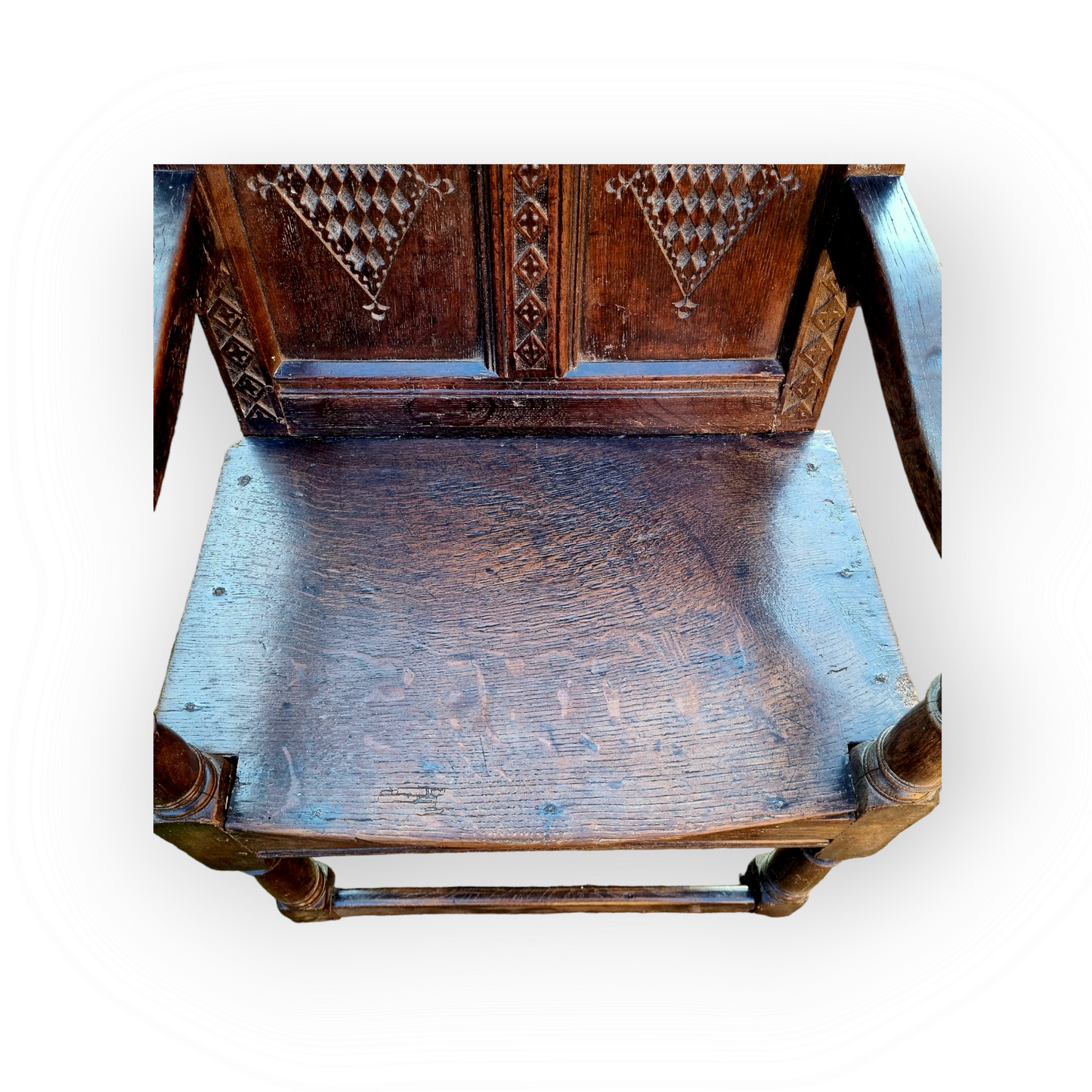 17th Century English Antique Oak Wainscot Armchair