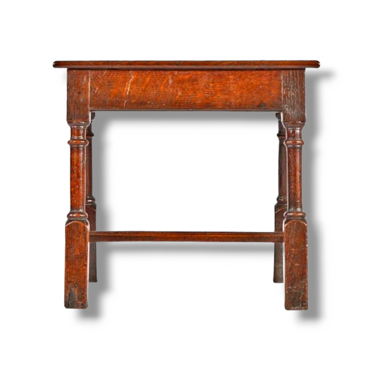 Late 17th Century English Antique Oak Joint Stool With "H Stretcher", Circa 1690
