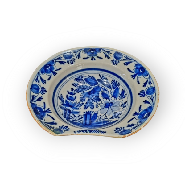 18th Century Dutch Antique Delftware Barber's Bowl or Bleeding Bowl
